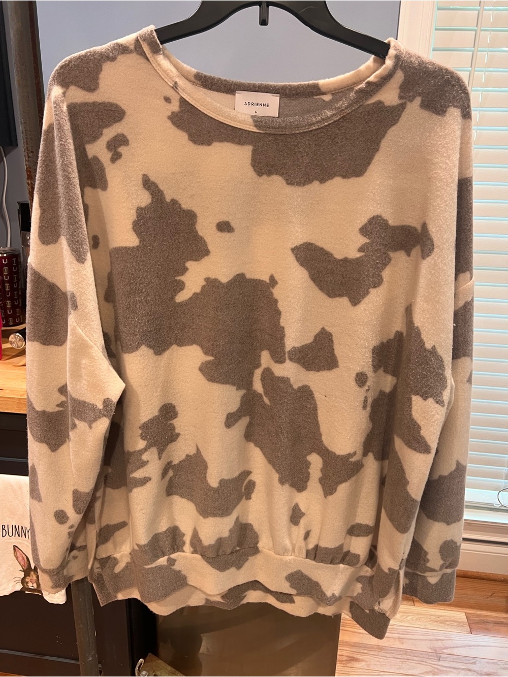 Adrienne Soft Knit Sweater in Cream and Taupe